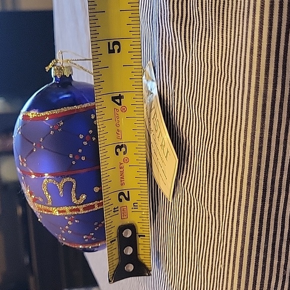 Fabrege Style Christmas Ornament, Handblown/painted,glitter,NWT - Picture 7 of 8